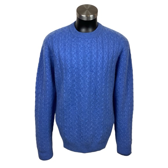 Allen Solly 2-Ply Cashmere Cable-Knit Sweater Blue